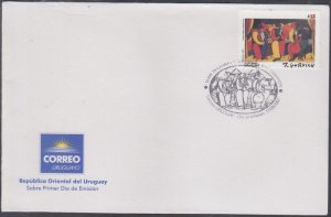 URUGUAY Sc #2204 FDC GUREVICH PAINTING, LITHUANIAN JEWISH ARTIST from URUGUAY