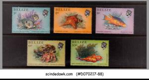 BELIZE - 1984-86 FISH & MARINE LIFE - 5V - MNH