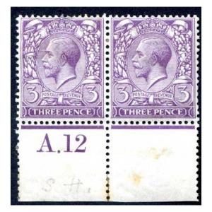 3d Violet A.12 Control Pair mounted mint