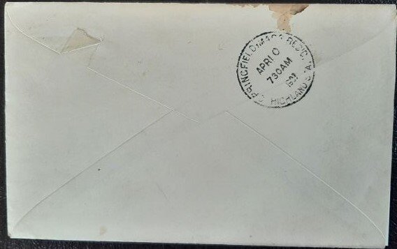 US Scott # U348; used 1c stamped env from 1893; entire; fine condition; see note