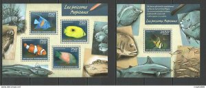 2014 Central Africa Fauna Tropical Fish & Marine Life Poissons Kb+Bl ** Ca433