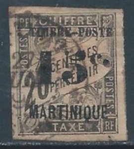 Martinique #24 Used 15c on 20c Imperf Fr. Col. Postage Due Issue