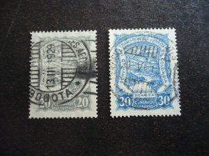 Stamps - Colombia - Scott# C41-C42 - Used Part Set of 2 Stamps