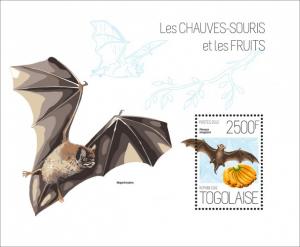 TOGO 2013 SHEET BATS WILDLIFE FRUITS tg13601b