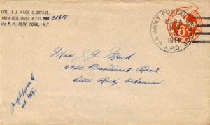 United States A.P.O.'s 6c Monoplane Air Envelope 1944 U.S. Army Postal Servic...