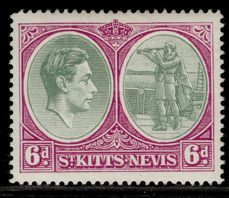 ST KITTS-NEVIS GVI SG74d, 6d green & purple, M MINT. Cat £10.