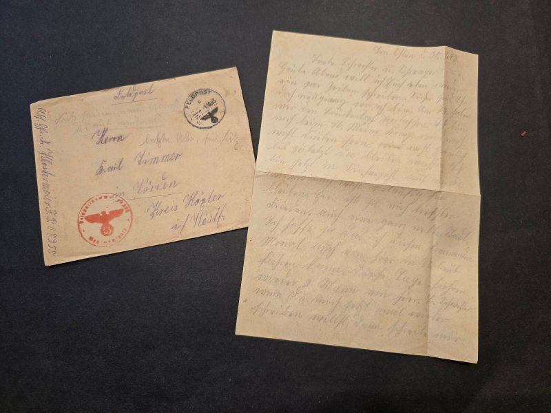 Authentic WWII German Soldiers Feldpost Collection Same Soldier Zimmer Family