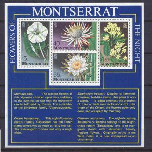 Montserrat 369a MNH s/s Flowers SCV3.50