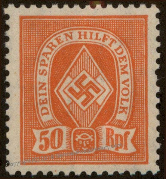 3rd Reich Germany Hitler Jugend Youth Savings Stamp MH 96198