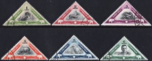 Liberia SC#271-276 1-6c Fauna Series (1937) CTO's MH