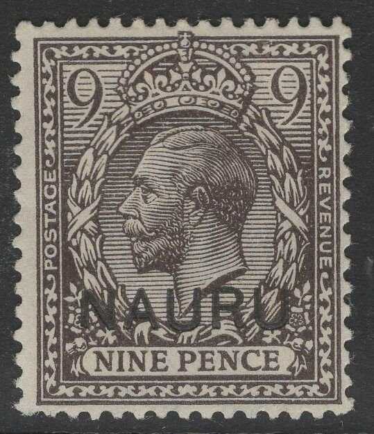 NAURU SG11 1916 9d AGATE MTD MINT