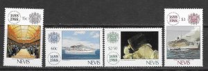 Nevis 571-4 MNH Lloyds of London cpl. set X 5 sets, vf.   2022 CV $41.75