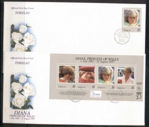 Tokelau 1998 Princess Diana in Memoriam 2x FDC