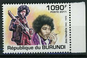 Famous Singer Stamp Jimi Hendrix Mick Jagger Ray Charles Paul McCartney S/S MNH