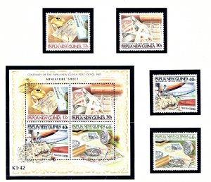 Papua New Guinea 627-31 MNH 1985 Post Office Centenary