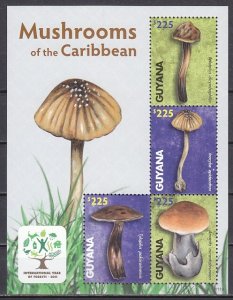 Guyana, Scott cat. 4089 a-d. Mushrooms of the Caribbean, sheet of 4. ^