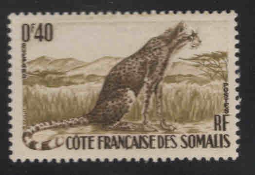 Somali Coast Scott 272 MH* 1958 Cheeta stamp