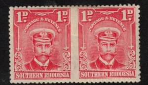 Southern Rhodesia #2a (SG #2a) Very Fine Mint Lightly Hinged Imperf Pair