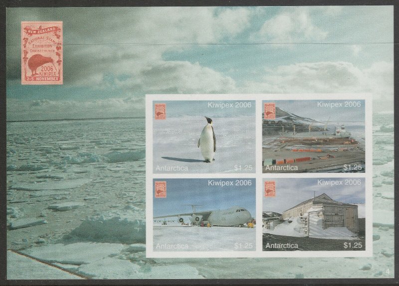 New Zealand Kiwipex 2006 Cinderella Antarctic Mini Sheet Imperf MUH No:4