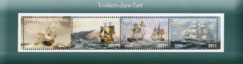 Congo 2017 Sailing Ships Transports 4v Mint Sheet. (#31)