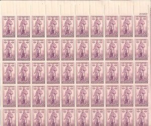 US Stamp - 1936 Rhode Island Tercentenary - 50 Stamp Sheet #777