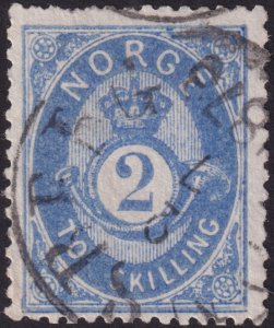 Norway 1874 #17 vf-u 2s Ultramarine