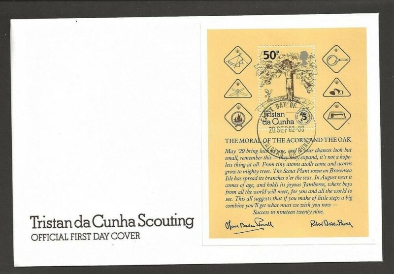1982 Scouts Tristan da Cunha 75th anniversary SS FDC