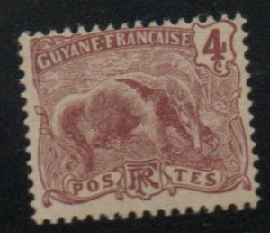 French Guiana Scott 53 Great Anteater stamp expect similar centering