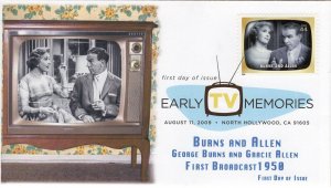 AO-4414p-1, 2009, Early TV Memories, FDC, Add-on Cachet, Digital Color Postmark,