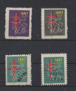 Italy Tuberculosis Seals IANT Set of 4 1953-54 Man with Sword & Snake MH