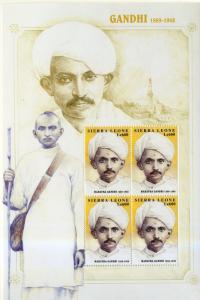 SIERRA LEONE 2132 MNH S/S SHEET/4 SCV $20.00 BIN $12.00 GANDHI