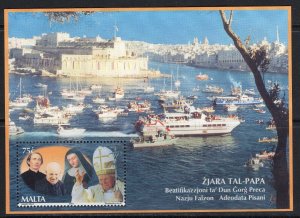 Thematic stamps MALTA 2001 VISIT OF POPE MS1211 mint