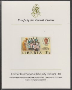 LIBERIA 1984 CHILDREN'S  HOME  imperf on FORMAT INTERNATIONAL PROOF CARD