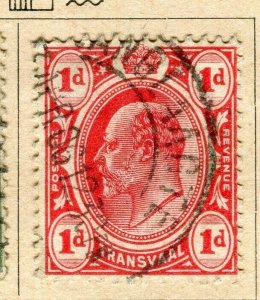 TRANSVAAL; 1905 early Ed VII issue fine used 1d. value