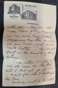 #2032 US 1916 hotel frederick cover + long letter on hotel paper