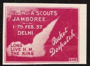 India - Rocket Mail - Despatch -Boy Scouts Jamboree - Red
