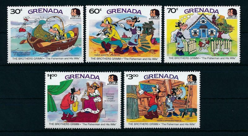 [22512] Grenada 1985 Disney Brothers Grimm, scene Fisherman and his wife MNH