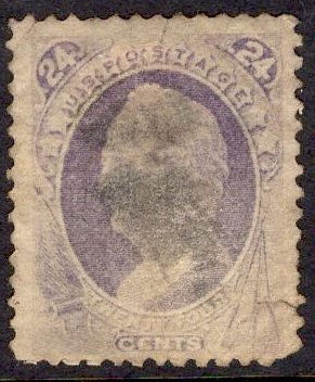 US Stamp #153 24c Purple Scott USED SCV $210