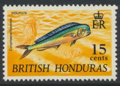 British Honduras SG 262 SC # 220 MLH  Wildlife  Dolphinfish 1968  see scans