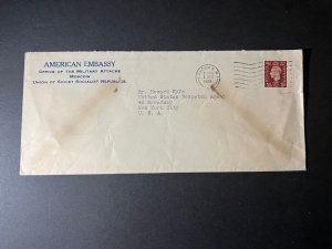 1938 England Cover London to New York NY USA American Embassy Moscow USSR