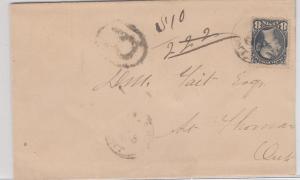 CANADA 8cts SMALL QUEEN ON ST THOMAS RYPO DUART-ST THOMAS 1897 COVER