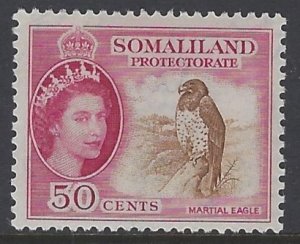 Somaliland Prot, Scott #134; 50c Queen Elizabeth II, MLH