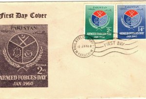 PAKISTAN ILLUSTRATED FDC *Armed Forces Day* First Day Cover 1960 {Samwells}MA540