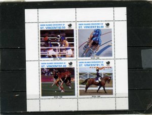 UNION ISLAND 1988 SUMMER OLYMPIC GAMES SEOUL SHEET OF 4 STAMPS MNH