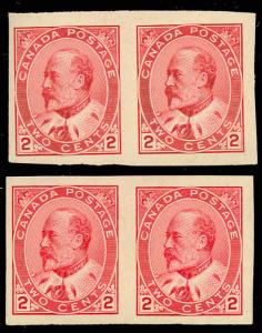 90 and 90a, Mint VF NH Pairs PL# 13, 14 - Unitrade $240.00 - Stuart Katz