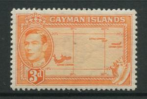 Cayman Islands -Scott 106 -KGVI Definitive Issue -1938- MH -Single 3d Stamp