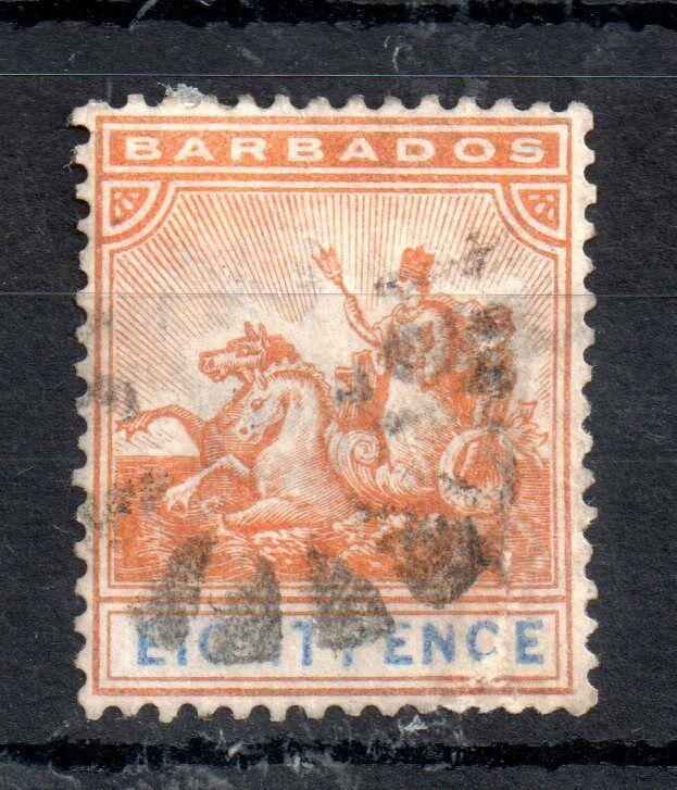 Barbados 1892 QV 8d orange SG#112 fine used WS13509