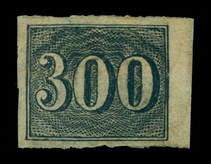 BRAZIL 1850  Numerals  300r black  Sc# 27  mint MH VF OG*