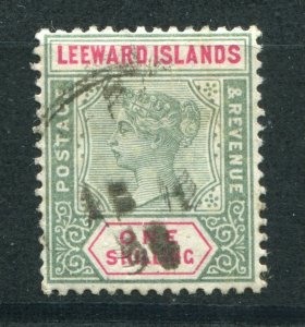 QV LEEWARD ISLANDS 1890 ISSUE 1/- SG 7 VERY FINE USED (1)