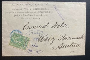 1910 Bogota Colombia Commercial Cover To Weiz Austria